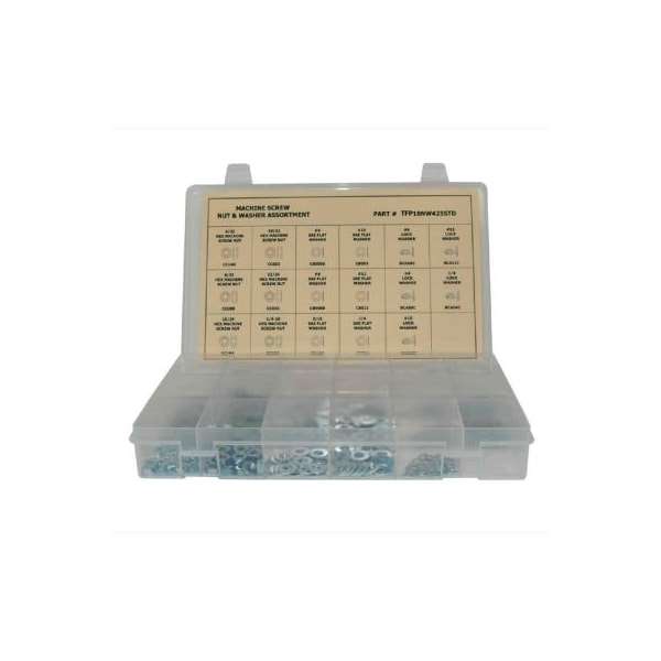 Machine Screw Assortment, Steel, Zinc Plated Finish, 650 PCS